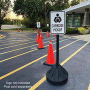 Roll-A-Post Portable Sign Post with 60" Power Post Plastic Signpost by Plasticade – Plastic, White
