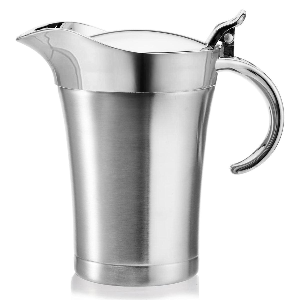 Peohud Gravy Boat, Double Insulated Stainless Steel, 24 Ounces, Silver