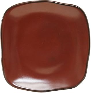 Tuxton China GAR-501 Plate, 9", Square, Microwave and Dishwasher Safe, Oven Proof, Fully Vitrified, Ceramic, TuxTrendz, Artisan, Red Rock, Pack of 12