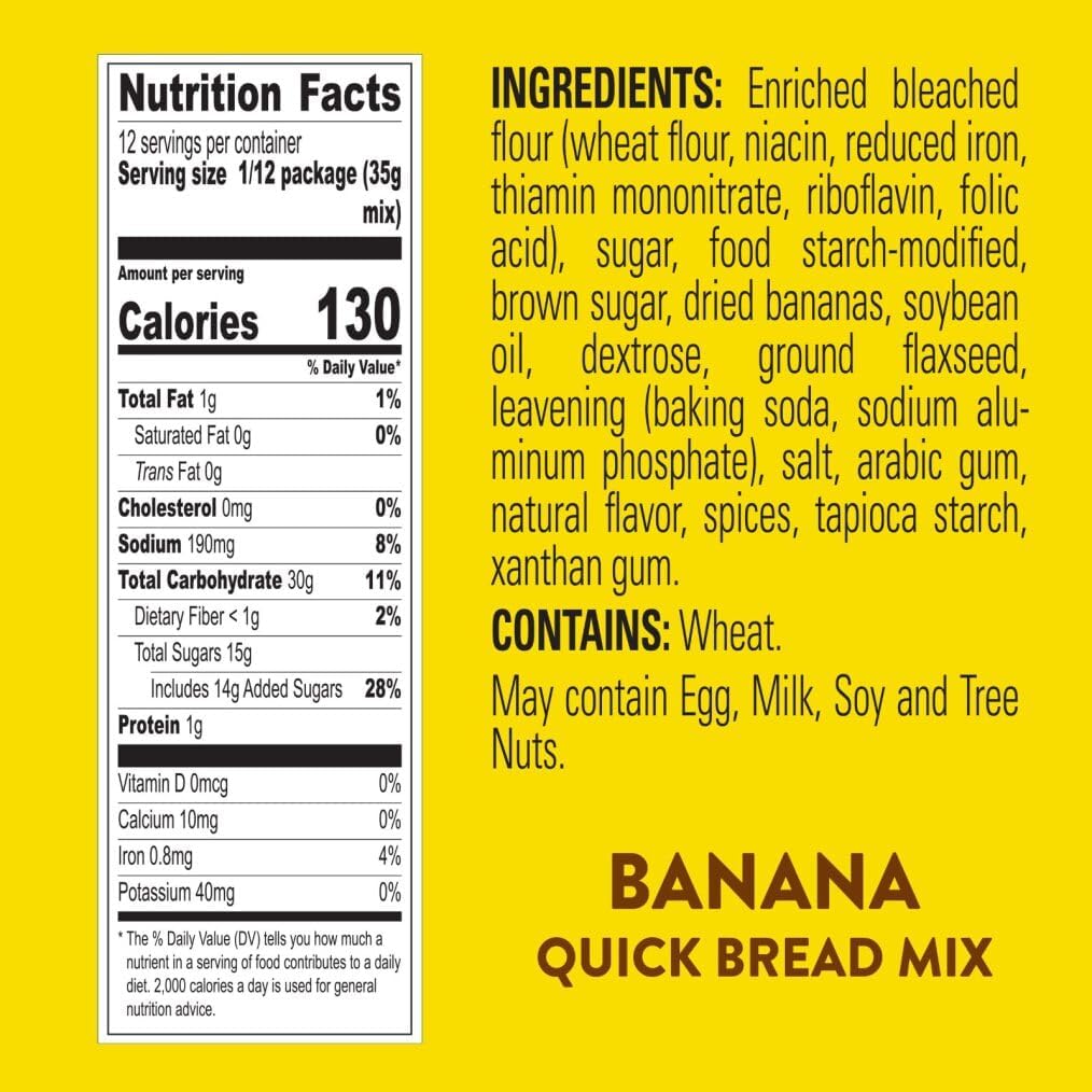 Banana Quick Bread Mix by Krusteaz – 15 Ounce (Pack of 6), Pack of 6