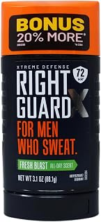 Right Guard Xtreme Defense Antiperspirant & Deodorant for Men Who Sweat, 72 HR, Fresh Blast Scent, 3.1oz