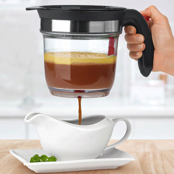 Generic Fat Separator, 4 Cup Bottom Release Strainer, Black
