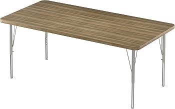 Correll 30x60 Top Bar Stool/Standing Height Activity Table in Hickory