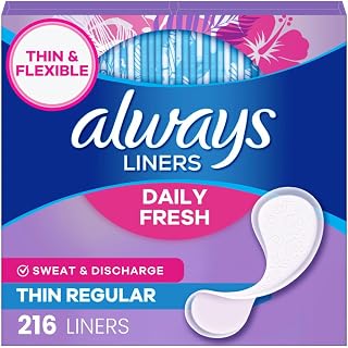 Always Panty Liners for Women Daily Liners, Regular Absorbency, Unscented, 216 Count