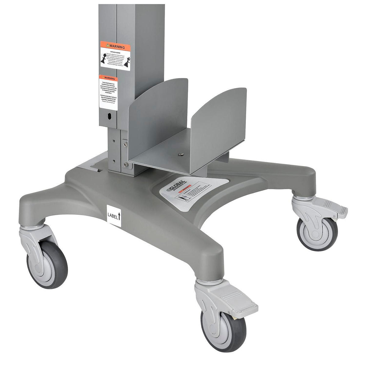 Height Adjustable Mobile Sit-Stand Computer Workstation by Global Industrial – Metal/Plastic, Gray, Model 695436