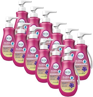 Veet Sensitive Skin Formula with Aloe Vera and Vitamin E, Dermatologically Tested Hair Removal Gel Cream 13.5 Fl Oz. for Legs & Body (12 Pack)