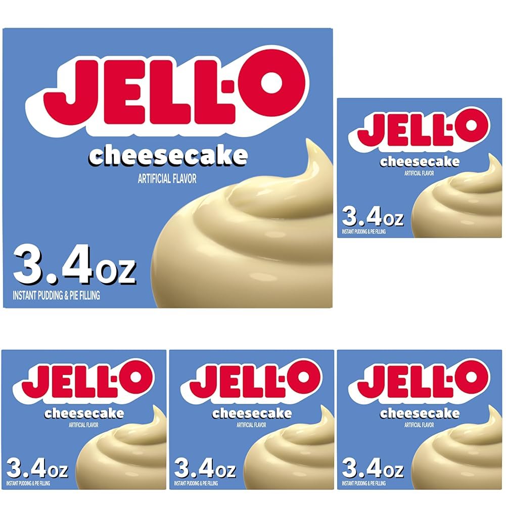 Jell-O CHEESECAKE / 3.4 Ounce (Pack of 5) / White Pudding Mixes