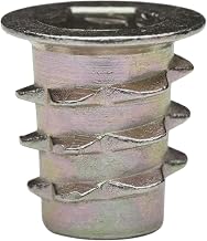 E-Z LOK Threaded Insert for Soft Wood, Zinc Hex-Flanged Thread Inserts 1/4-20 Internal Threads, 13mm Length Pack of 100