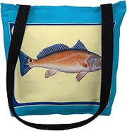 Betsydrake TY007CS 13 x 13 in. Multi Fish III Border Tote Bag - Small