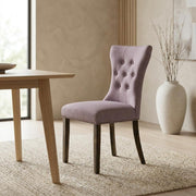 Fabric-Upholstered Parsons Dining Chair with High Back by Furnifact – Wood, Jacobean, Pack of 2