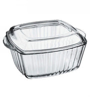 Borcam Square Oven Pot by Pasabahce – 2.6 liters, Tempered Glass, Transparent, Model 1017154