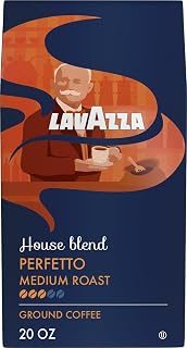 Lavazza Perfetto Ground Coffee Blend, Dark Roast, 20 Ounce, Value Pack, Caramel flavor with Dark and Velvety Texture, 100% Arabica