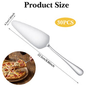 Meyeyaia Pie Server Spatula Set, Stainless Steel, Silver, 30 Pcs