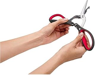 Chef'n Fresh Force All-Purpose Utility Kitchen Scissors with Bottle Opener and Wire Clipper, Red