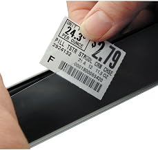 HUBERT Covered Face Double-Wire Label Holder Black Plastic - 29 1/2"L x 1 1/4"H