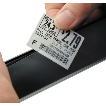 Covered Face Double-Wire Label Holder Black Plastic - 29 1/2"L x 1 1/4"H by HUBERT – 29.5*1.25 inches, Plastic, Black, Model 103925
