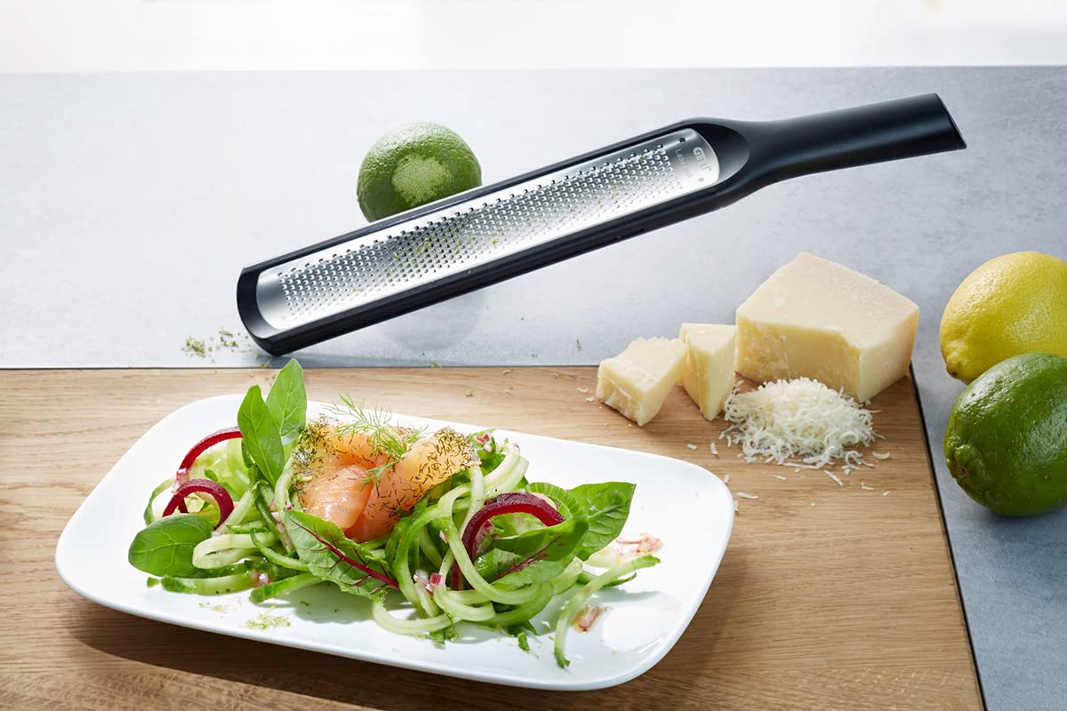 Fine Grater by GEFU – 32.2 x 5.1 x 2.3 cm, Stainless Steel Acrylonitrile Butadiene Styrene, Multicoloured, Model GF24-50470
