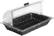 APS Paderno World Cuisine Black Rectangular Polyrattan Bread Basket, 1/1 Hotel Pan Size, Cover Not Included