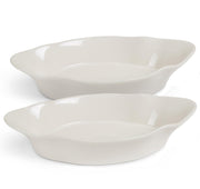 KooK Ceramic Au Gratin Dishes, 18 oz, Ivory, Set of 2