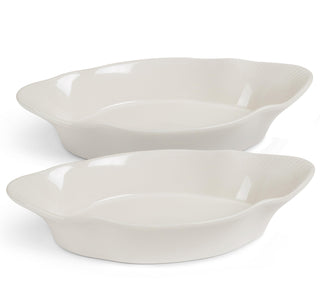 KooK Ceramic Au Gratin Dishes, 18 oz, Ivory, Set of 2