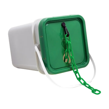 Plastic Barrier Chain Pail by Mr. Chain – 2 IN, Plastic, Green, Model 50004-P