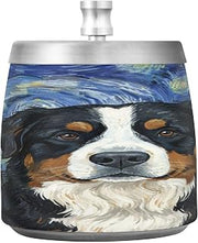 Bernedoodle Dog Starry Sky Splash Ashtray with Lid, Outdoor Ashtrays for Patio