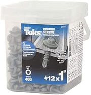 Teks #12 x 1 in. HEX Washer Head Drill PT Metal-to-Metal Roofing Screws 400CT