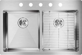 Elkay Crosstown ECTSRAD33226TBG5 Equal Double Bowl Dual Mount Stainless Steel ADA Sink Kit