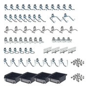 DuraHook and Hanging Bin Assortment Kit by Triton Products – Steel (Zinc Plated), Black, Model 76964