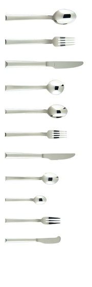 Still 18/10 Stainless Steel Flatware Solid Handle Table Knife by Fortessa – Table Knife, Stainless Steel, Silver, Pack of 12, Model 1.5.118.00.005