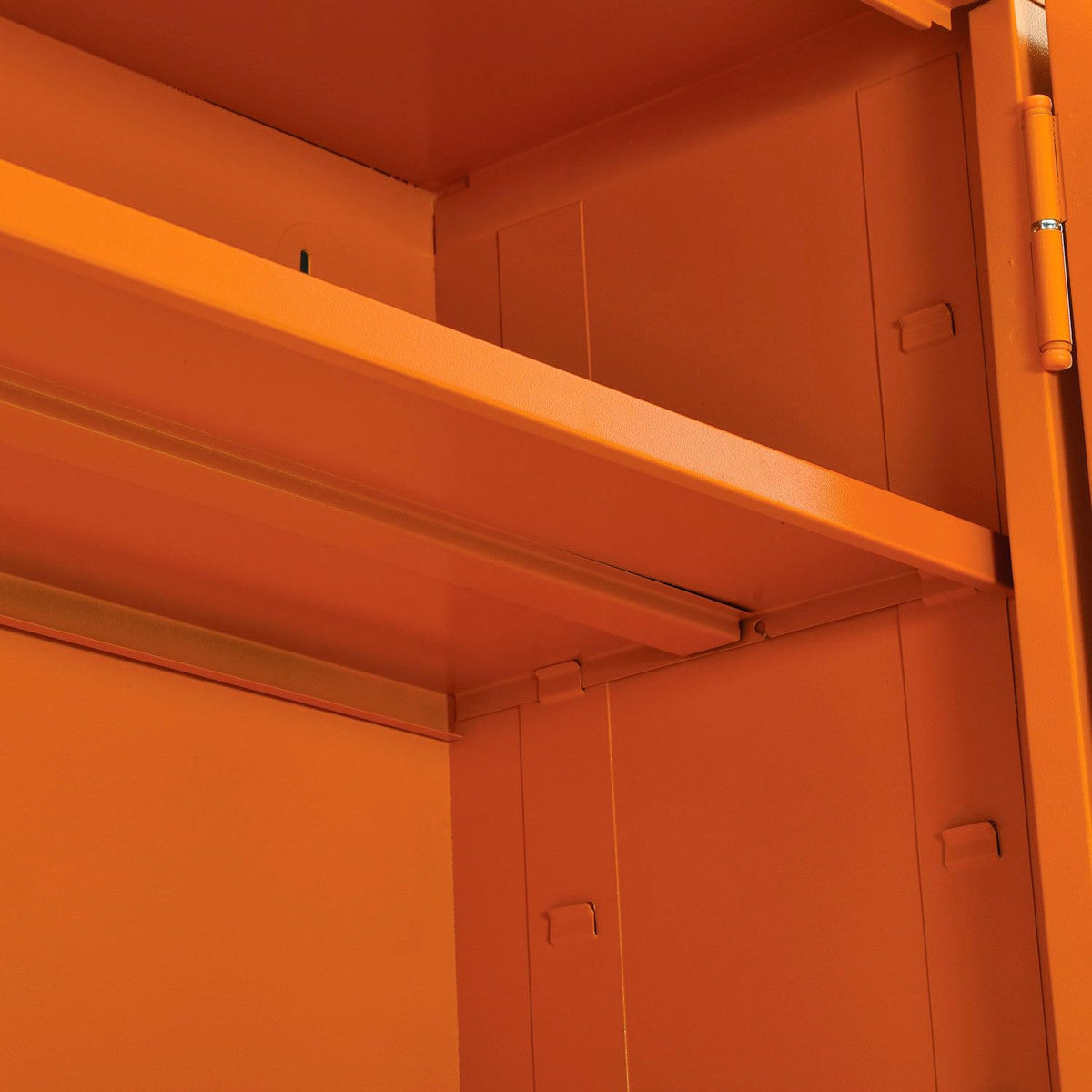Emergency Preparedness Cabinet with Locking Recessed by Global Industrial – 12"L x 30"W x 30"H, Steel, Orange, Model 298684