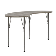Curved Table 72" Wide (Shadow Elm Gray) by Tot Mate – 3/4" Thick Industrial Grade Wood With Laminate Surfacing, Shadow Elm Gray, Model TM9373