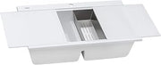 Ruvati 34 inch epiGranite Drop-in Topmount Workstation Ledge Granite Composite Quartz Kitchen Sink - Arctic White - RVG1350WH