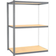 High Cap. Add-On Rack 60Wx48Dx60H 3 Levels Wood Deck 1300 Lb. Per Level Gry by Global Industrial – 60x48x60 inches, Alloy Steel, Grey, Model 581039GY