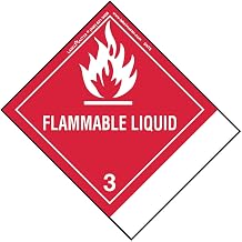 Labelmaster SNT6 Flammable Liquid Label, Blank, Paper, Standard Tab, Hazmat, 4.75" x 4" (Pack of 500)
