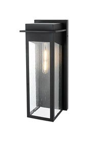 Dunton One Light Outdoor Wall Sconce Black by Lighting Design – Iron, Black, Model OD362W19BK