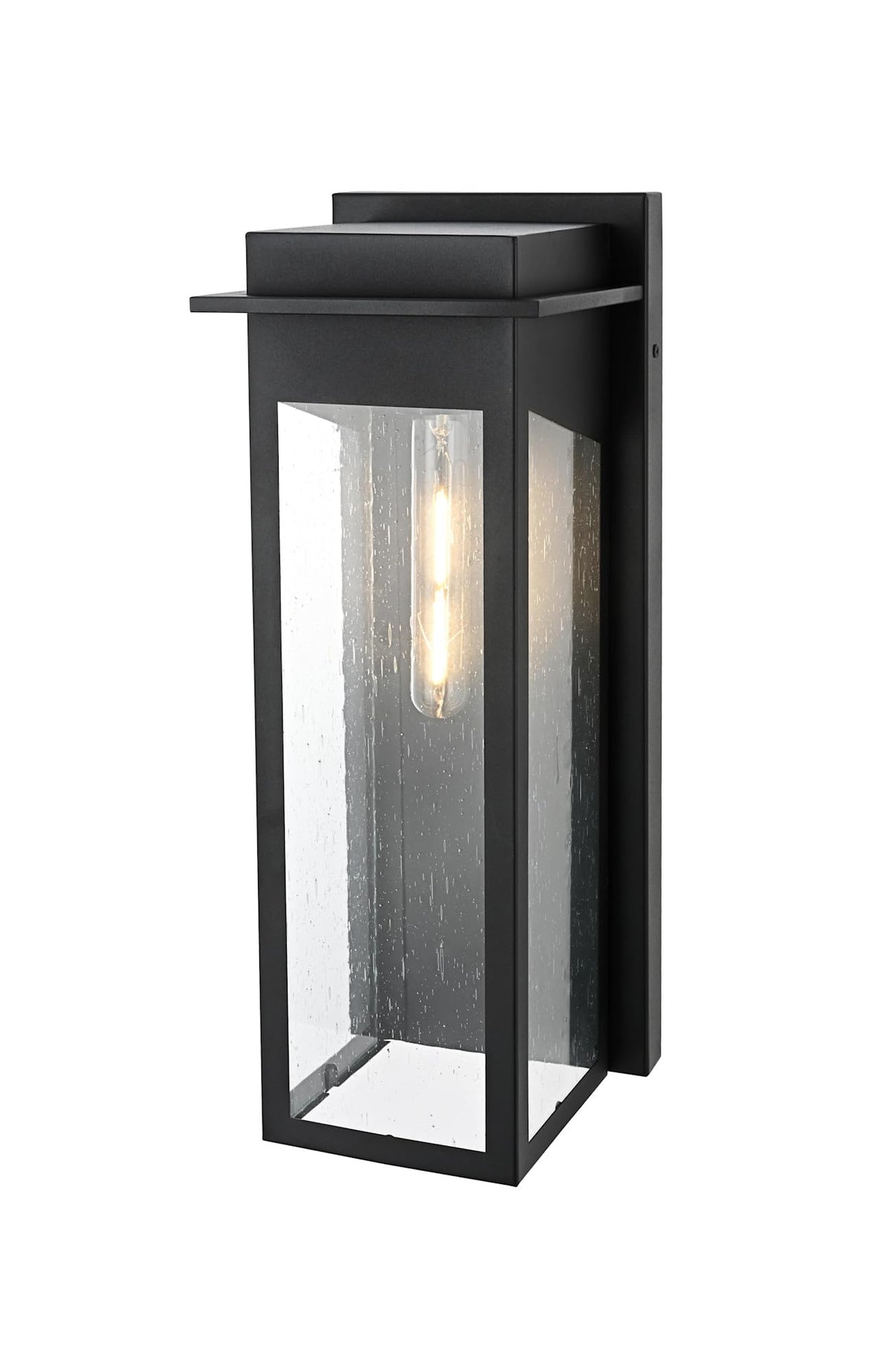 Dunton One Light Outdoor Wall Sconce Black by Lighting Design – Iron, Black, Model OD362W19BK