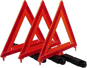 RoadPro RP9113PK 3 Pack Warning Triangle DOT Approved 17x17-Inch Reflective Warning Road Safety Triangle Kit-Orange