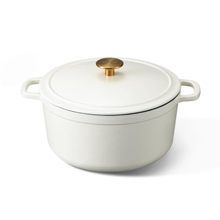 Carote Enameled Cast Iron Dutch Oven, 5 Quart, Cream White