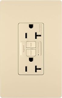 Pass & Seymour Legrand 2097-TRI Radiant Specification Grade Tamper Resistant Self-Test GFCI Duplex Receptacle, 20 Amp 125 Volt AC, NEMA 5-20R, Ivory