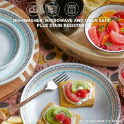 ® Paloma 16-Piece Dinnerware Set by Corelle – L, Glass, Black, Aqua, Goldenrod, Model 1149094