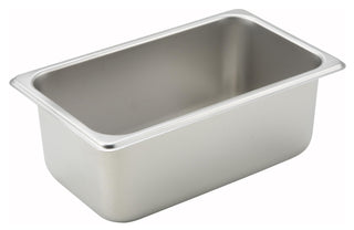 1/4 Size Pan by Winco – 4" Deep, 4.0 cups, Stainless Steel, Model SPQ4