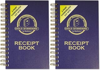 Rediform Money Receipt Book, Gold Standard, Two-Part Carbonless, 8.5 x 5.5, 3 per Page (8L829) - 2 Pack