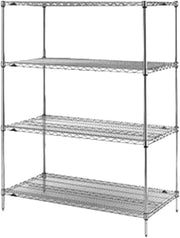 METRO 5AA567C Super Adjustable Super Erecta 5-Shelf Industrial Wire Shelving Add-On Unit, Chrome, 24" x 60" x 74"