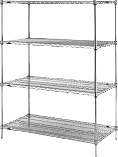 METRO 5AA567C Super Adjustable Super Erecta 5-Shelf Industrial Wire Shelving Add-On Unit, Chrome, 24" x 60" x 74"