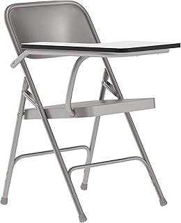Flash Furniture Ralph Premium Steel Folding Chair with Right Handed Tablet Arm | Premium Steel, Compact, Folding Chair with Tablet Arm