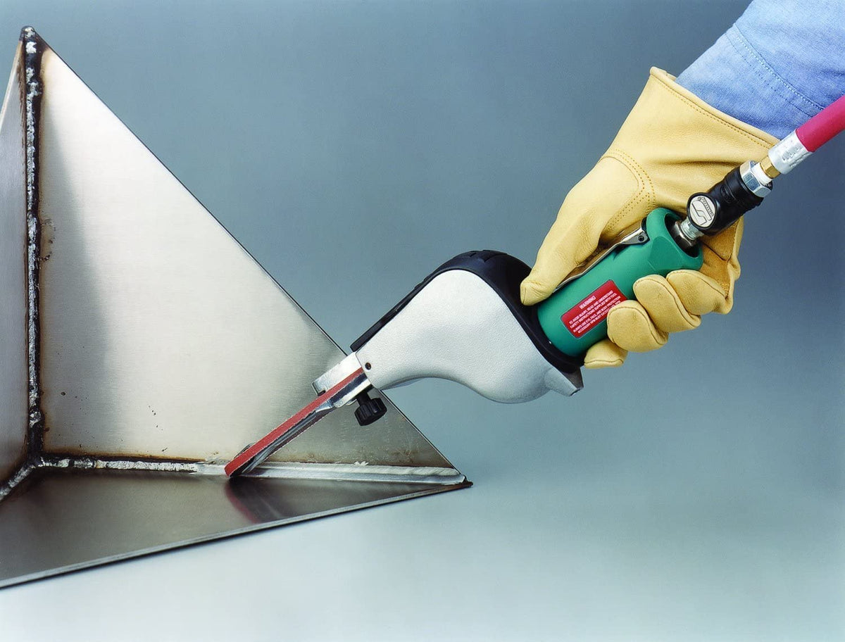 () Dynafile Abrasive Belt Tool with Contact Arm (11218) | 0.5 hp by Dynabrade – Full Size, Aluminum/Composite, Teal, Model 14000