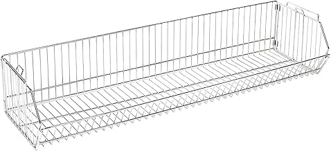 Quantum Storage Systems 1448BC Modular Stacking Basket, Chrome Finish, 14" W x 48" L x 9" H