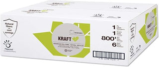 Papernet 410101 Kraft 1-ply Natural Hard Wound roll Towel, 6 Rolls per case, 800