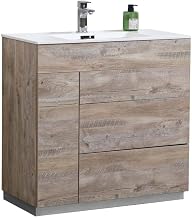 Milano 36" Nature Wood Modern Bathroom Vanity